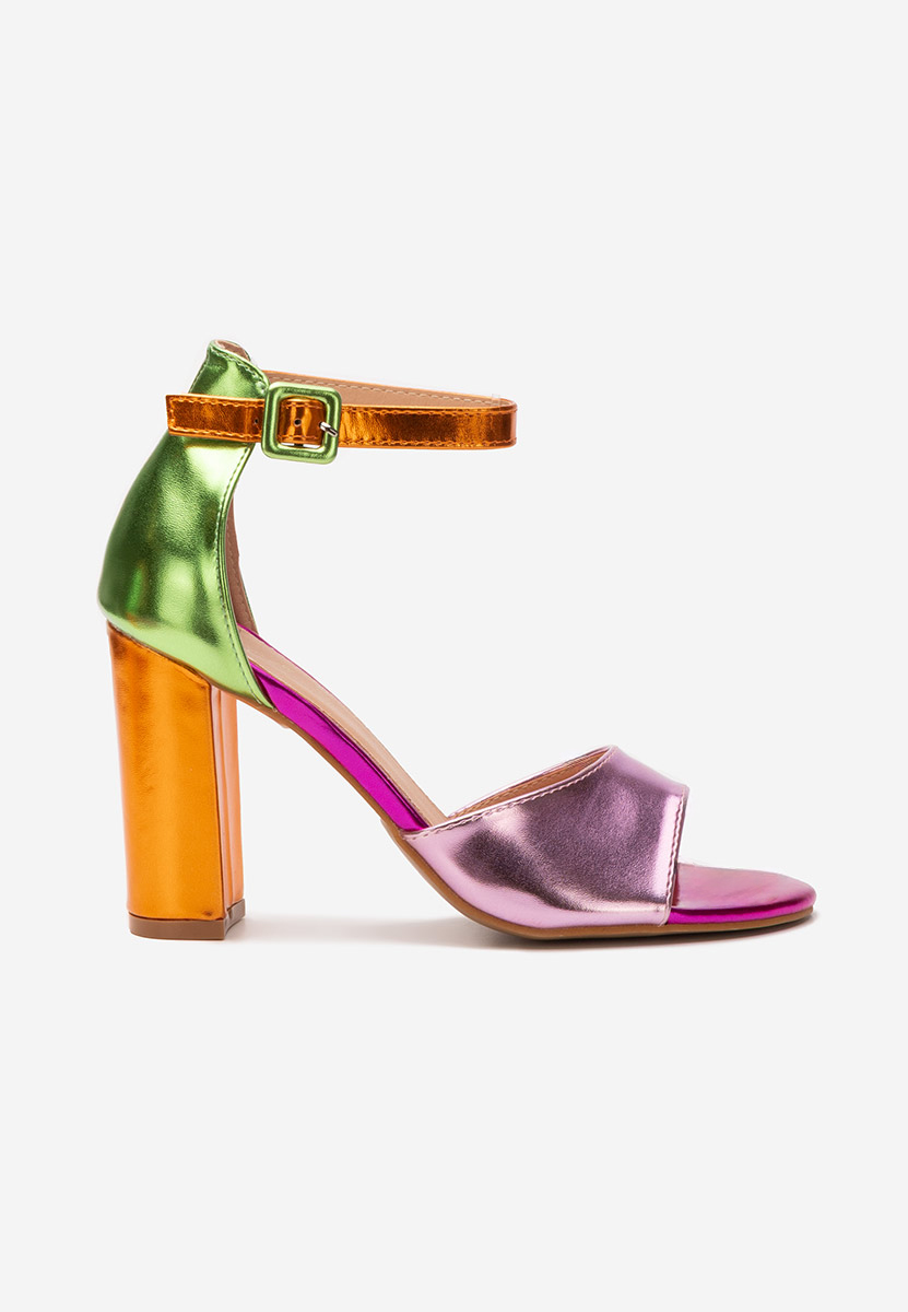 Sandale cu toc gros Zandra V2 multicolore
