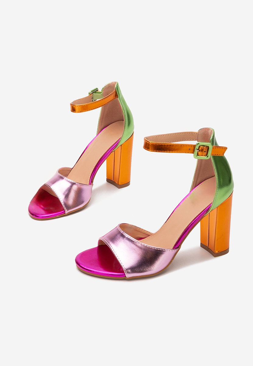 Sandale cu toc gros Zandra V2 multicolore