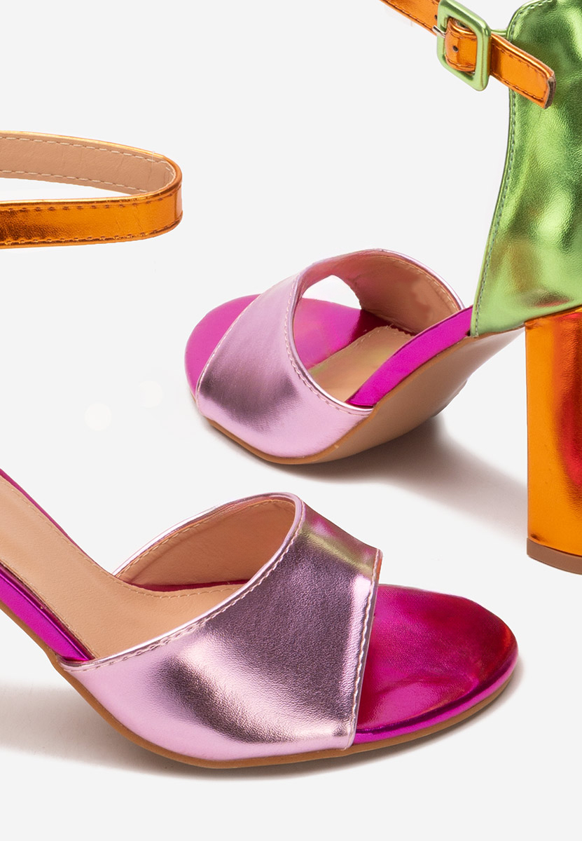 Sandale cu toc gros Zandra V2 multicolore