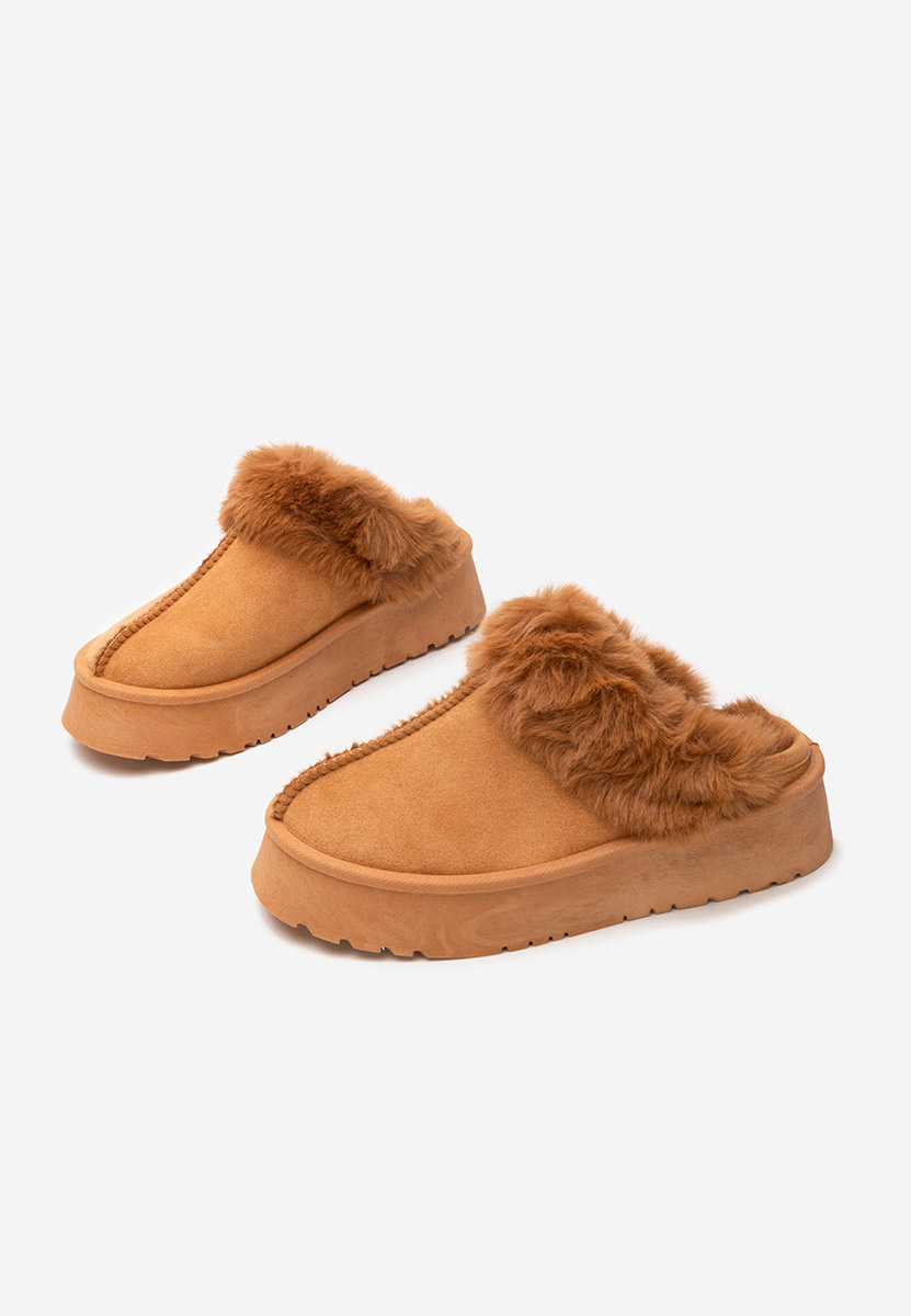 Papuci de casa Arisana camel