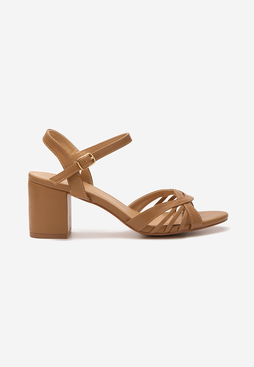 Sandale cu toc gros Kaida kaki