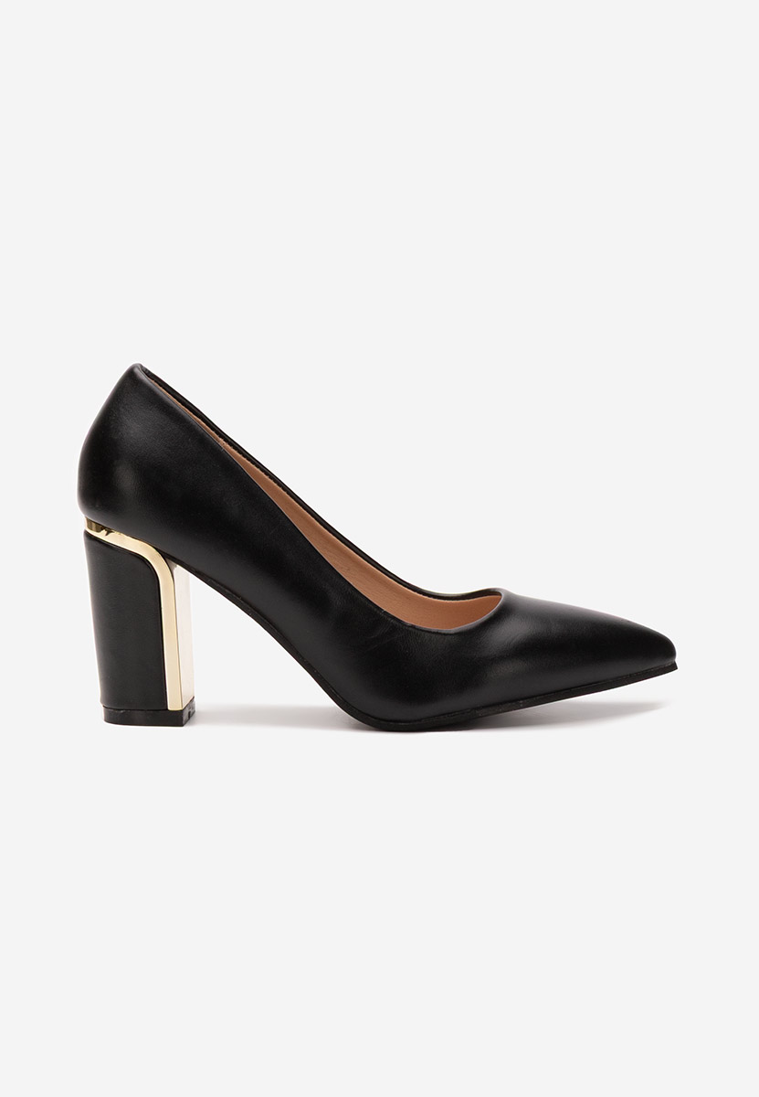 Pantofi cu toc gros Sireda V2 negri