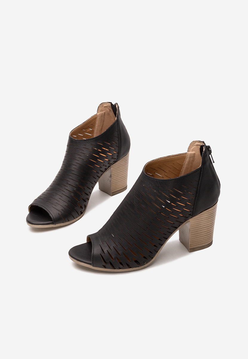 Sandale cu toc gros Zarata negre