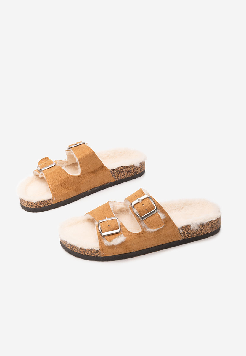 Papuci de casa dama Testa camel