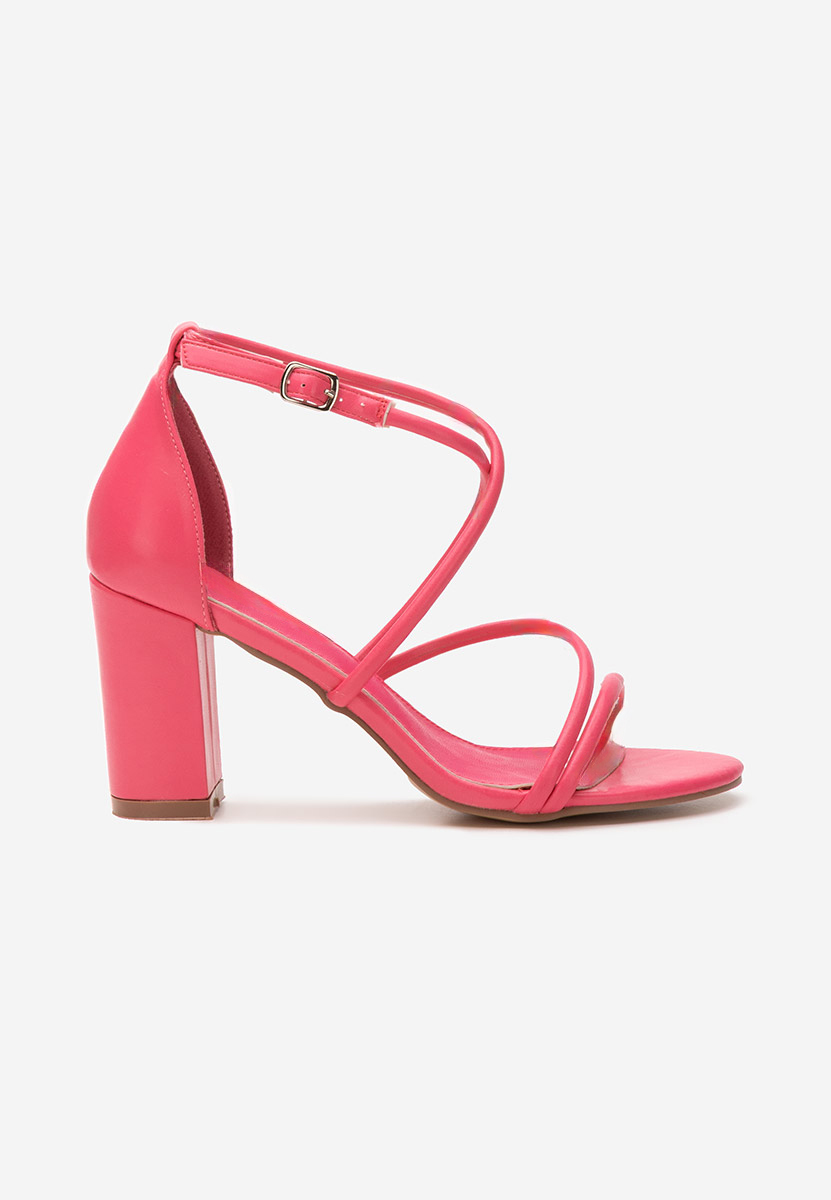 Sandale cu toc gros Zarila fucsia