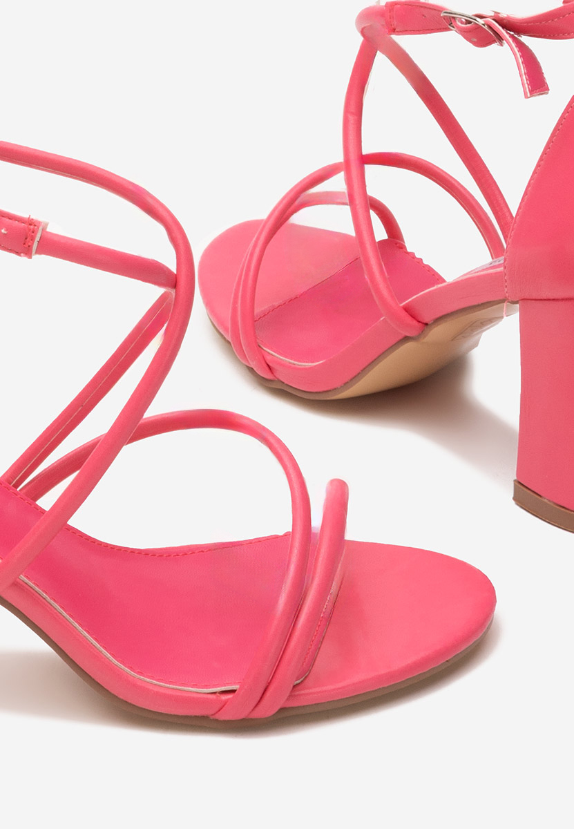 Sandale cu toc gros Zarila fucsia