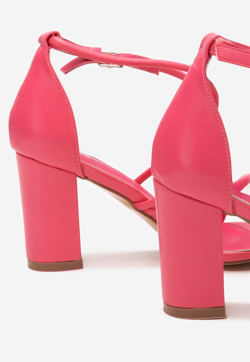 Sandale cu toc gros Zarila fucsia