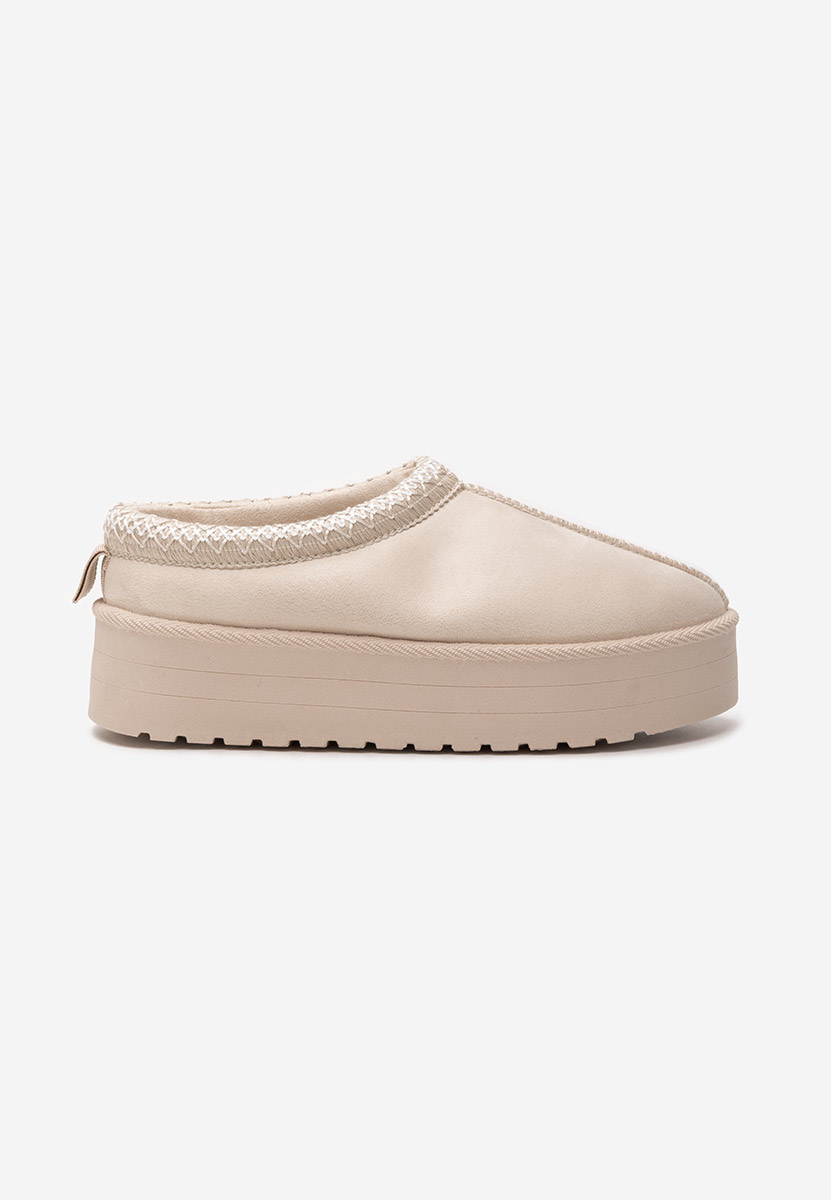 Papuci cu platformă Comfy bej