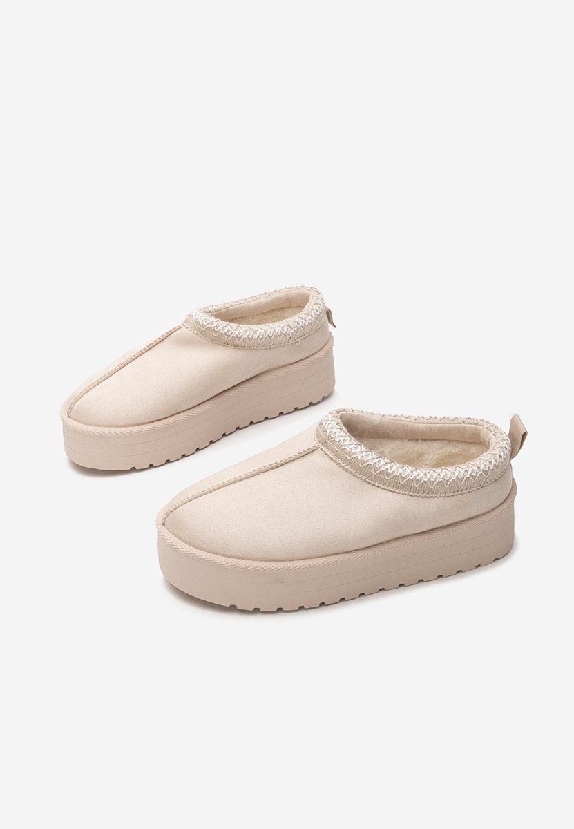 Papuci cu platformă Comfy bej