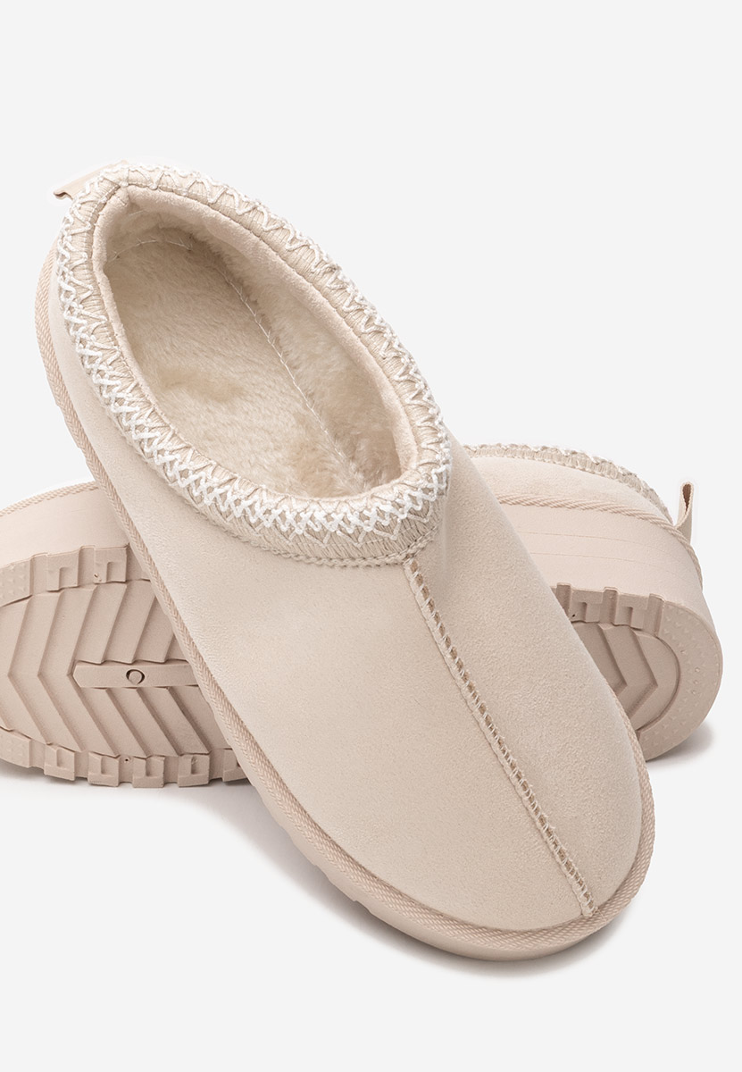 Papuci cu platformă Comfy bej