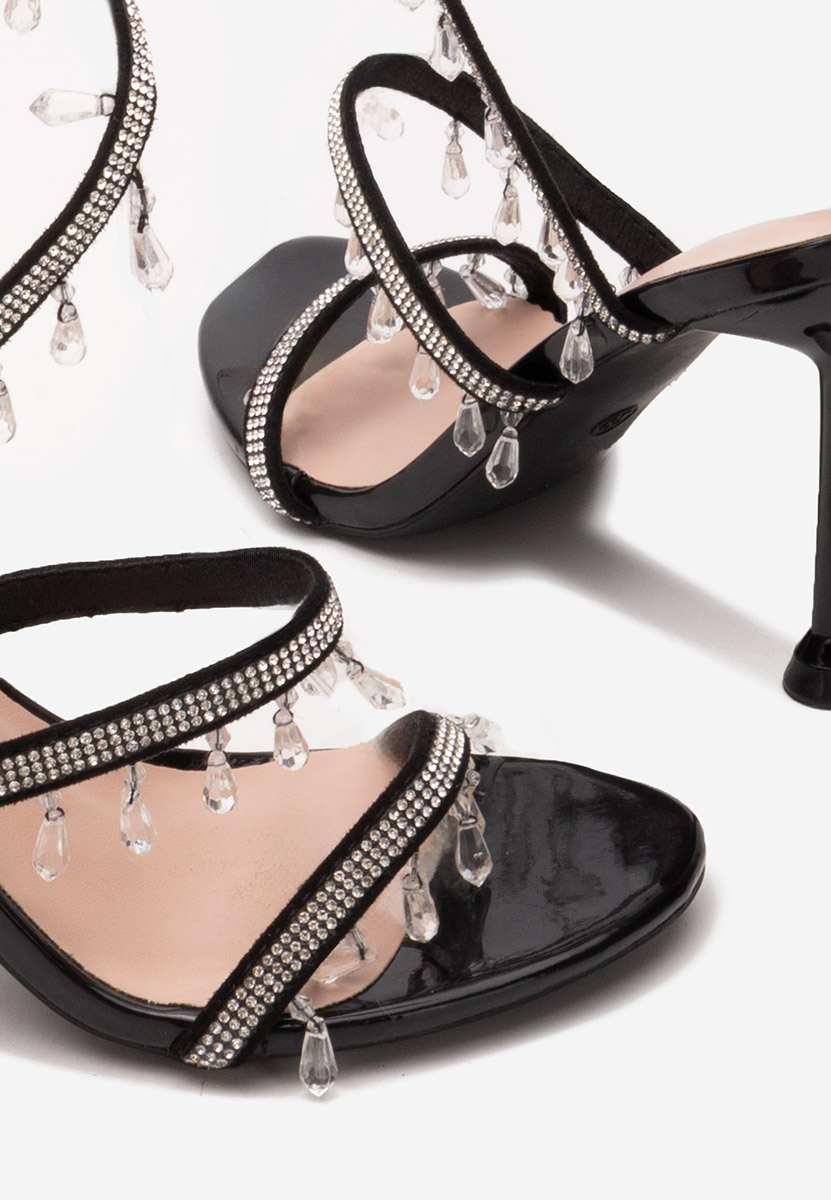 Sandale cu toc subtire Calisa B negre