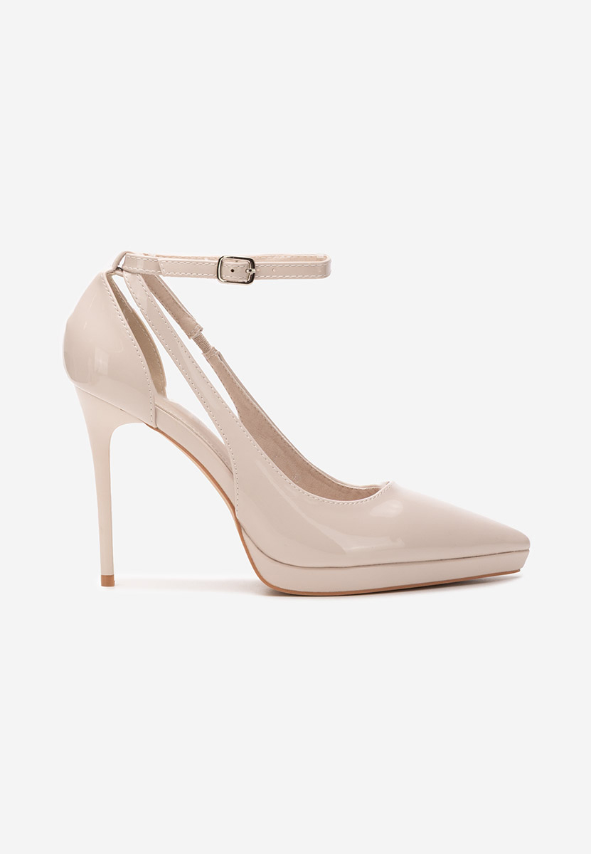 Pantofi cu toc subtire Creona nude