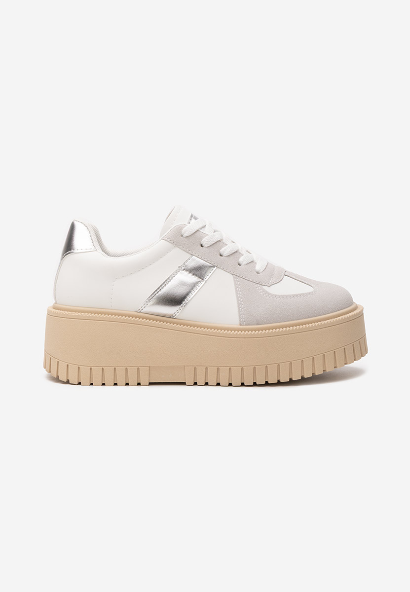 Sneakers cu platformă Michele albi