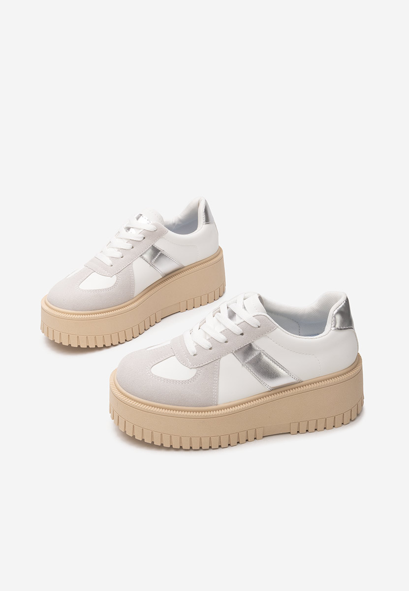 Sneakers cu platformă Michele albi