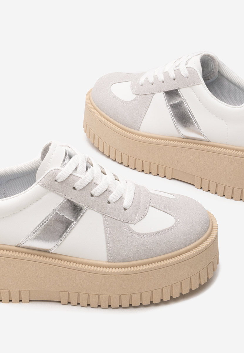 Sneakers cu platformă Michele albi