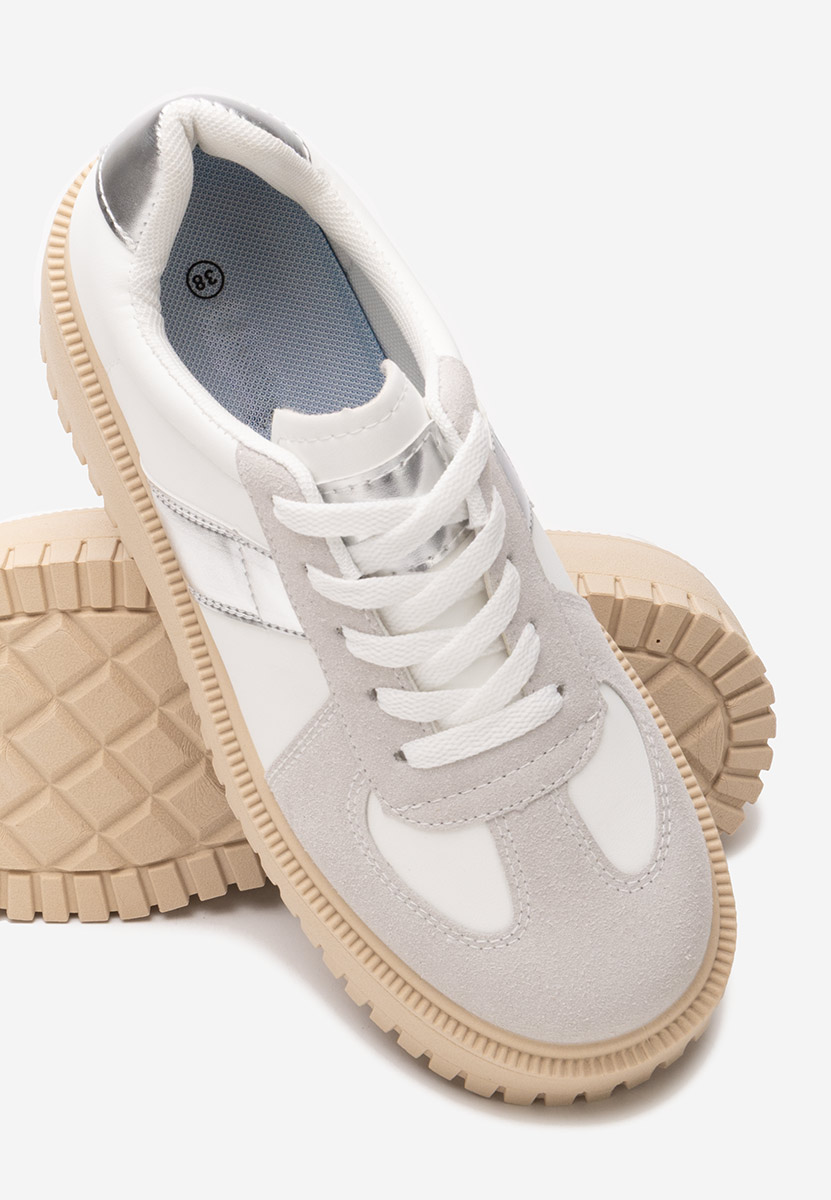 Sneakers cu platformă Michele albi