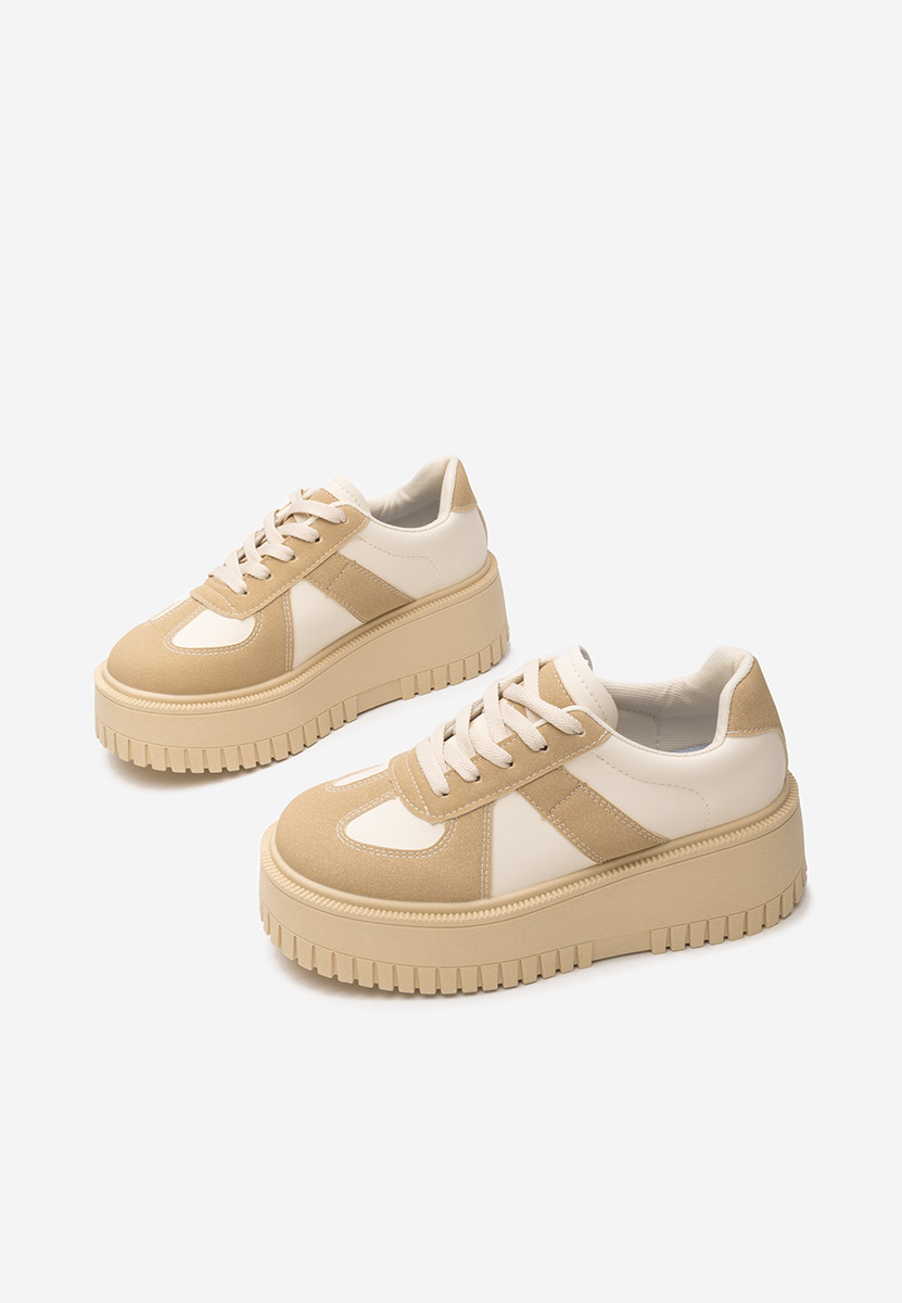 Sneakers cu platformă Michele camel