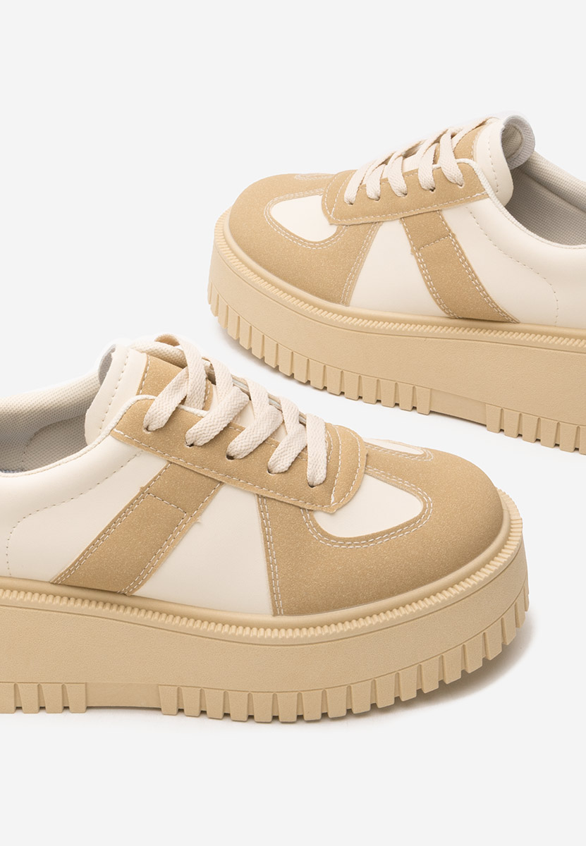 Sneakers cu platformă Michele camel