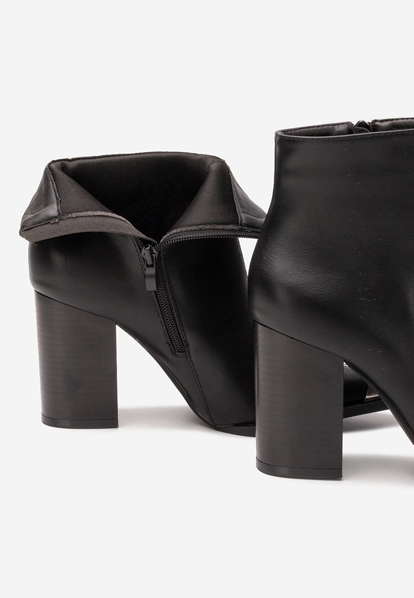 Botine cu toc gros Penia negre