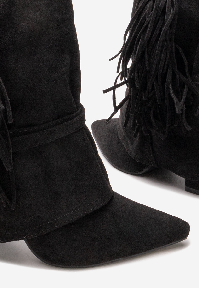 Botine cu toc gros Ranale negre