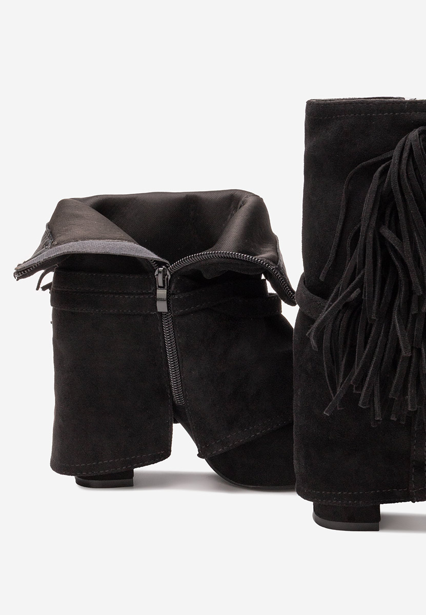 Botine cu toc gros Ranale negre