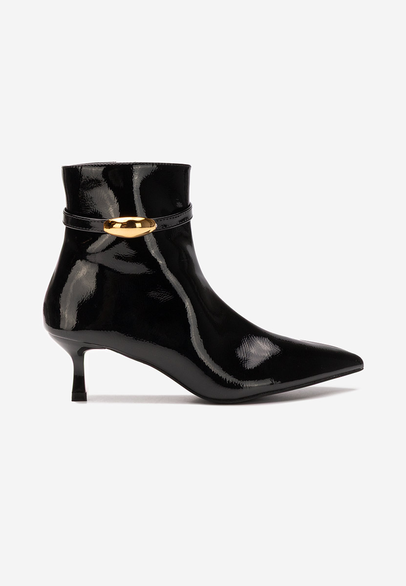 Botine cu toc subtire Dionisia negre