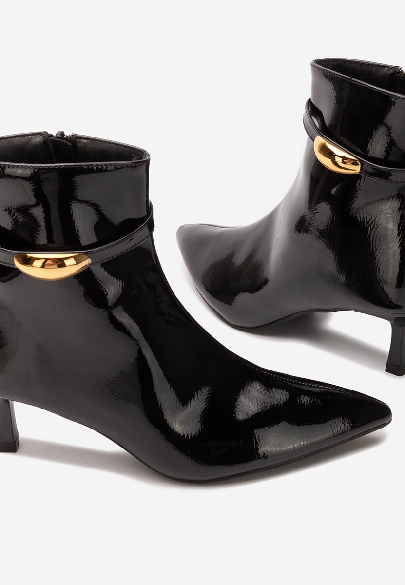 Botine cu toc subtire Dionisia negre