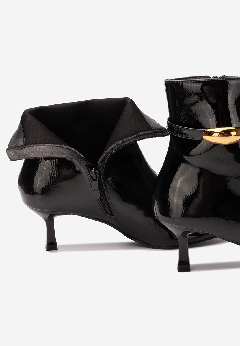 Botine cu toc subtire Dionisia negre