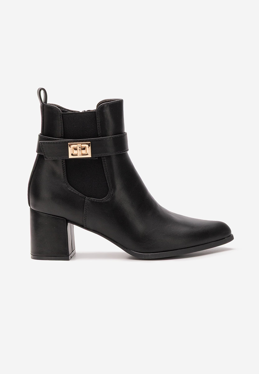 Botine cu toc gros Nedaria negre