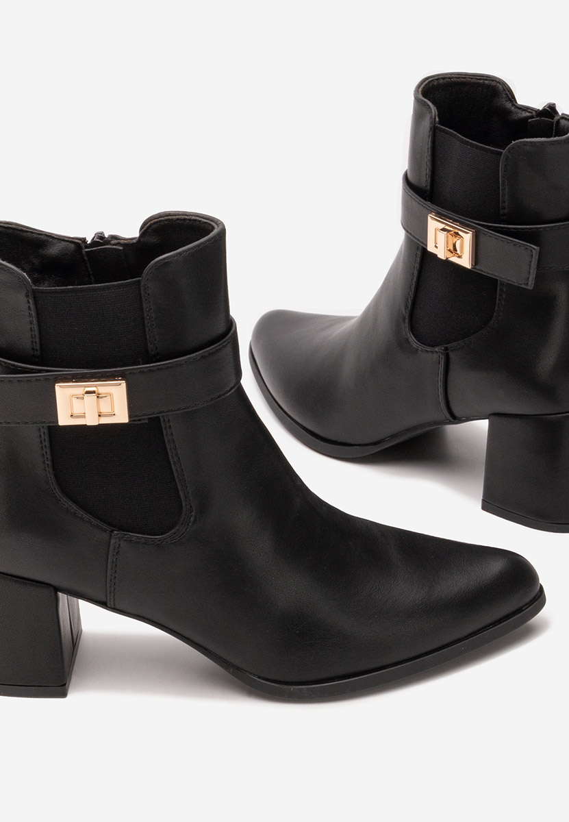 Botine cu toc gros Nedaria negre