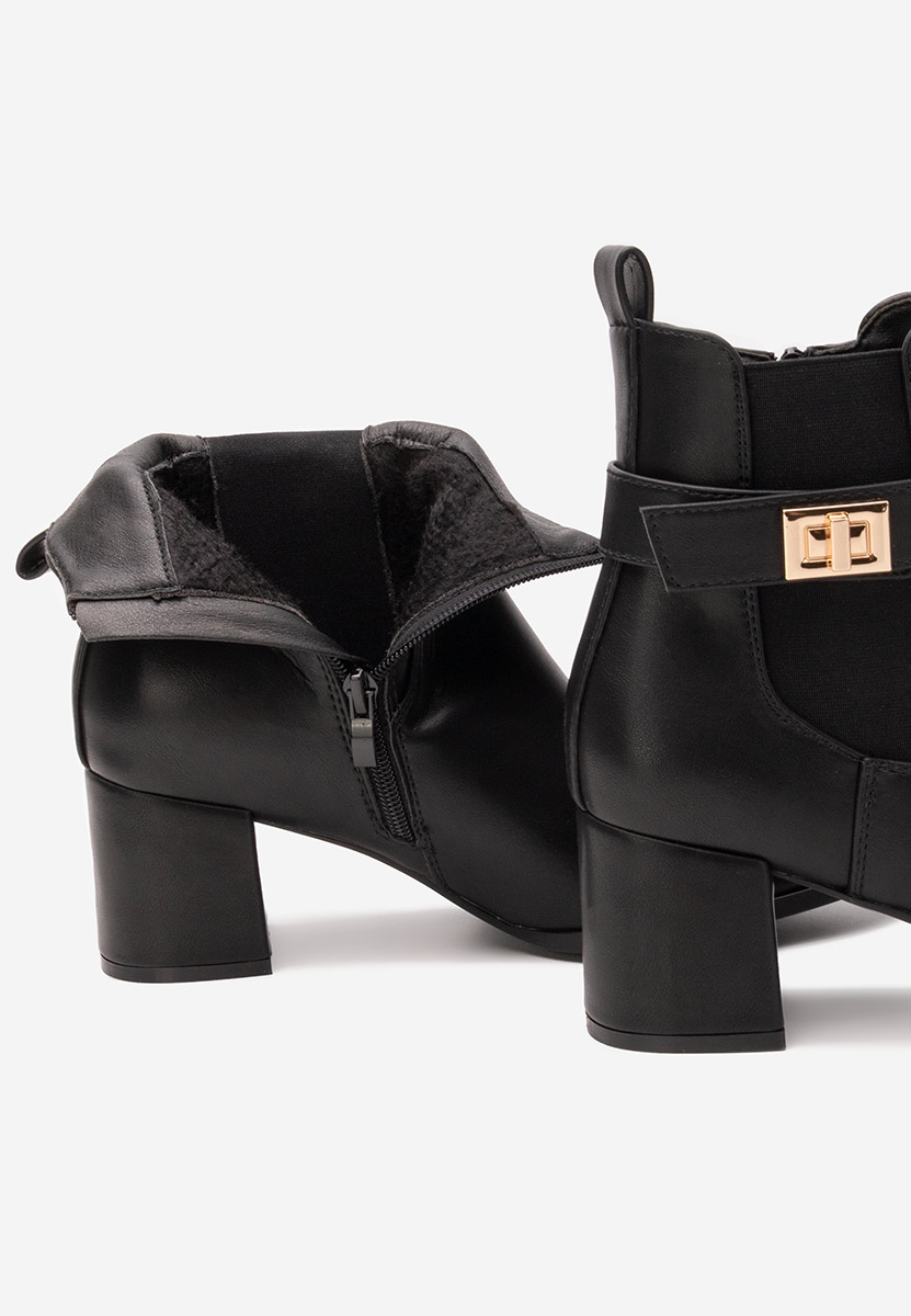 Botine cu toc gros Nedaria negre