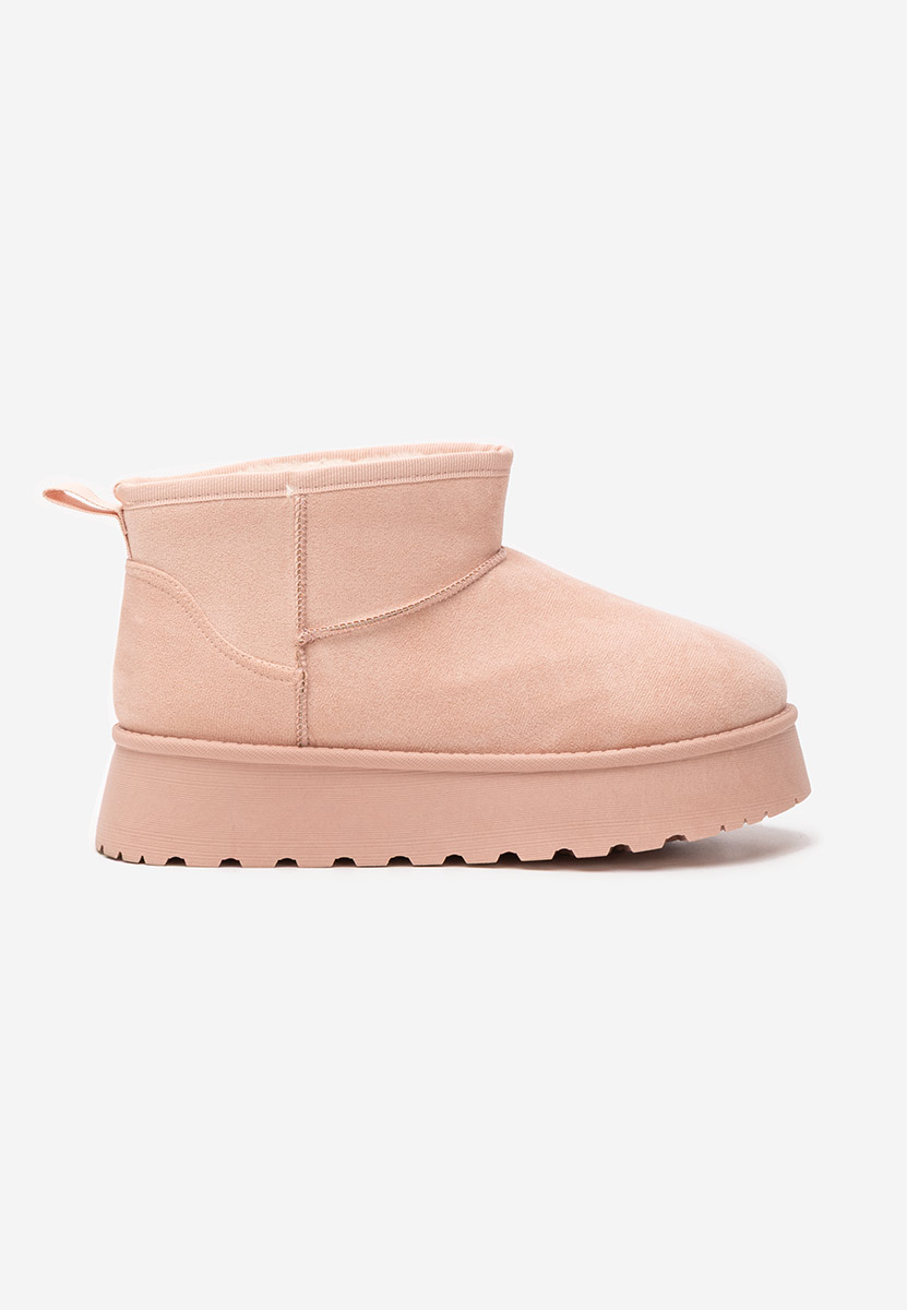 Cizme tip ugg cu platformă Zenda roz
