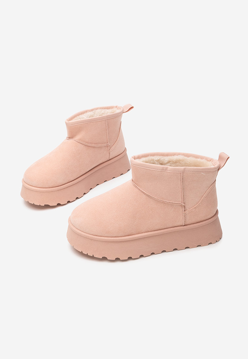 Cizme tip ugg cu platformă Zenda roz