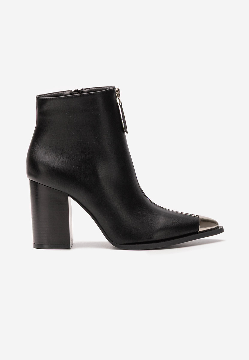 Botine cu toc gros Penia negre