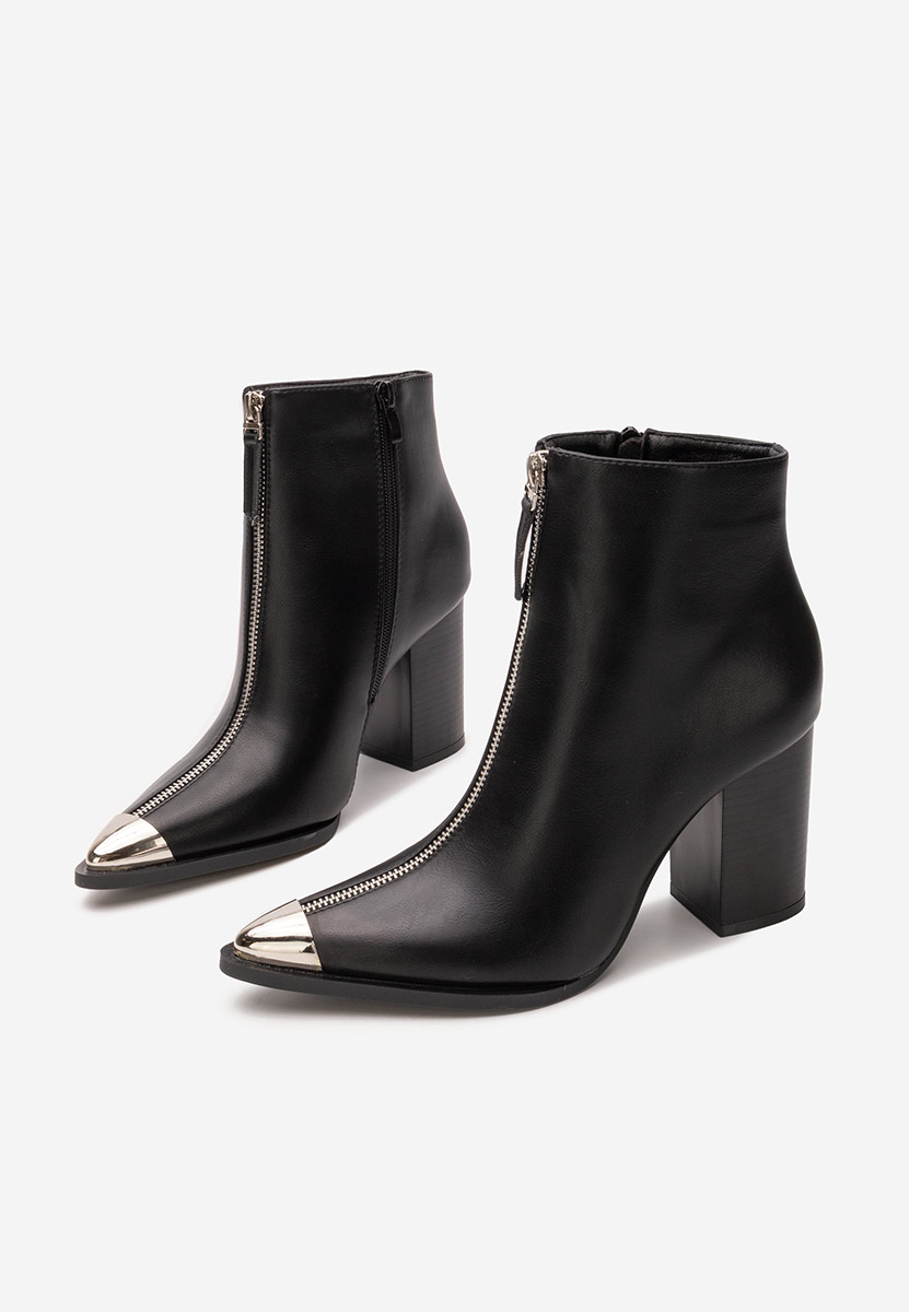 Botine cu toc gros Penia negre