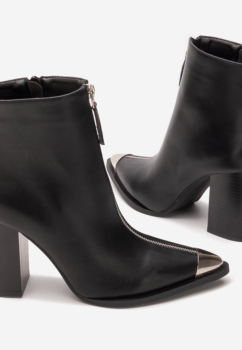 Botine cu toc gros Penia negre