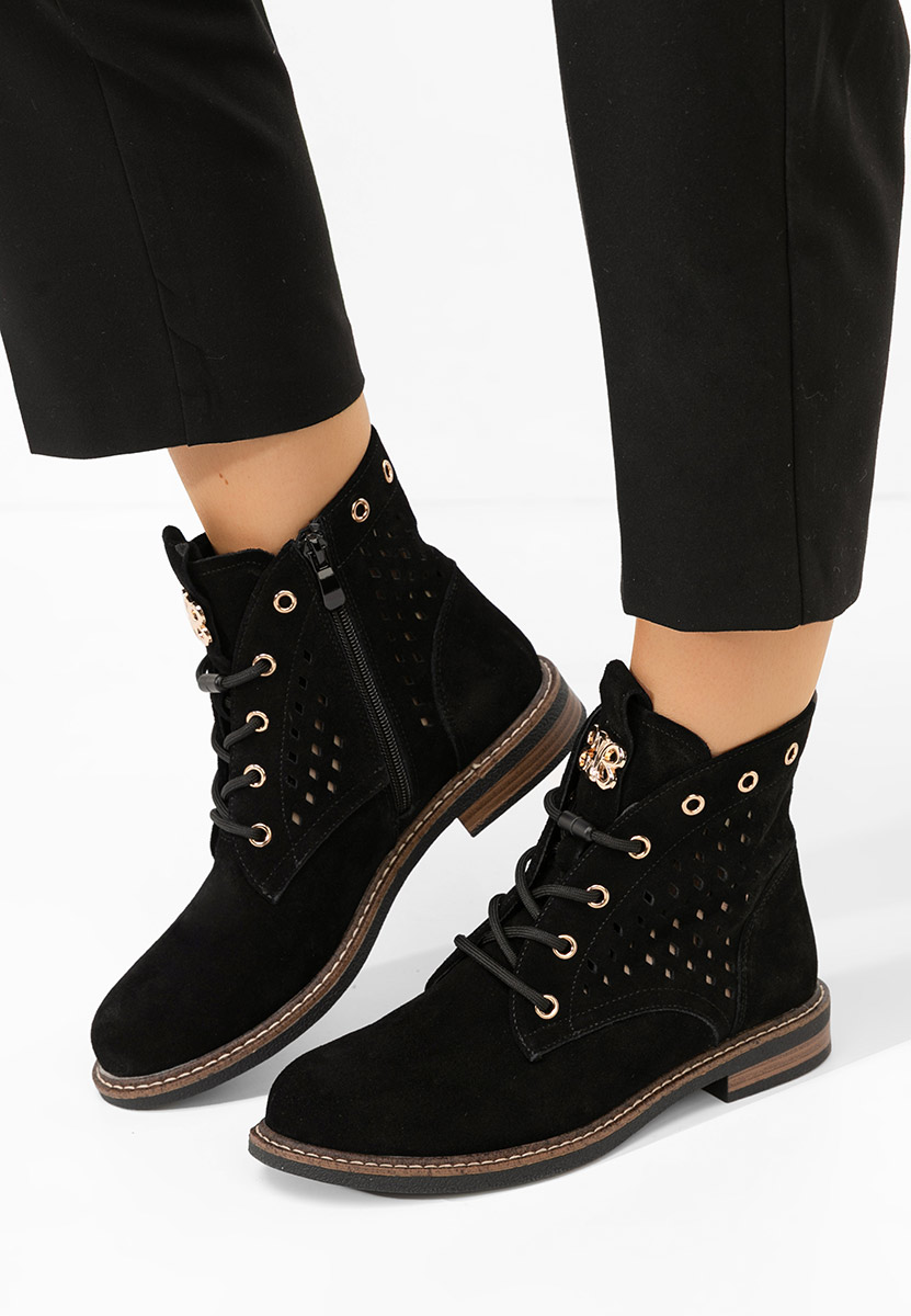 Ghete dama piele Farella negre