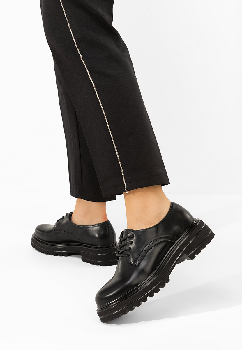 Pantofi oxford dama Danina negri
