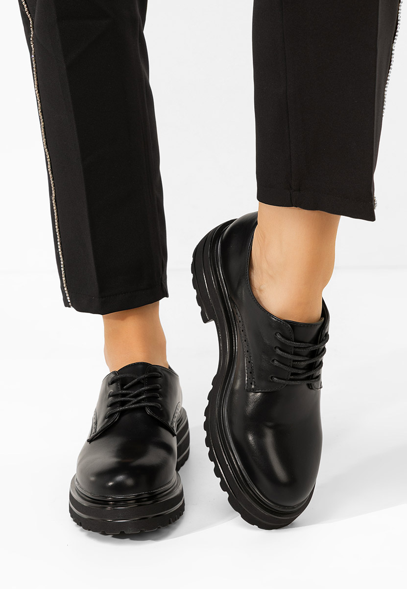 Pantofi oxford dama Danina negri