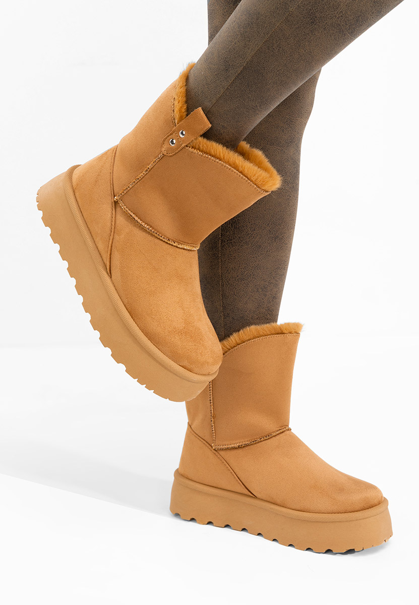 Cizme tip ugg cu platformă Reika camel