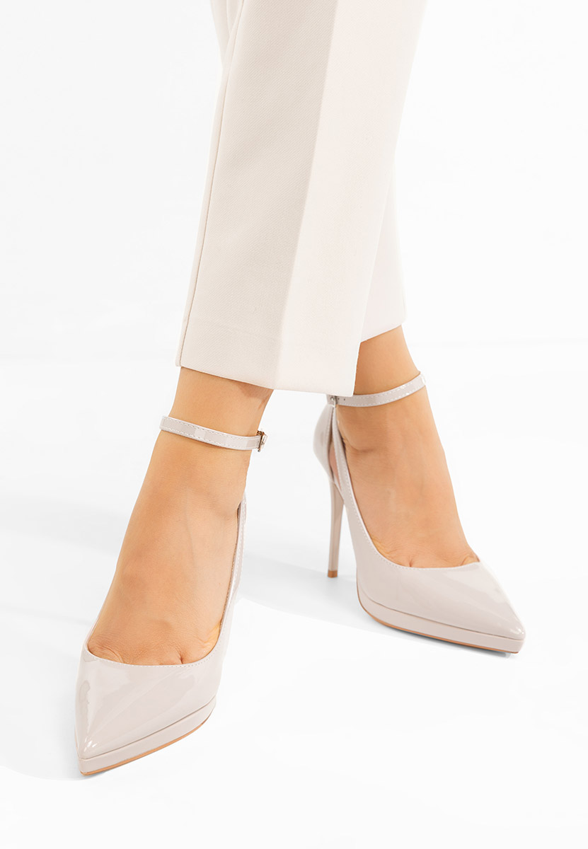 Pantofi cu toc subtire Creona nude