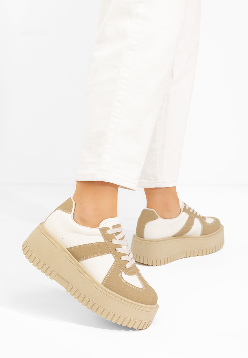 Sneakers cu platformă Michele camel
