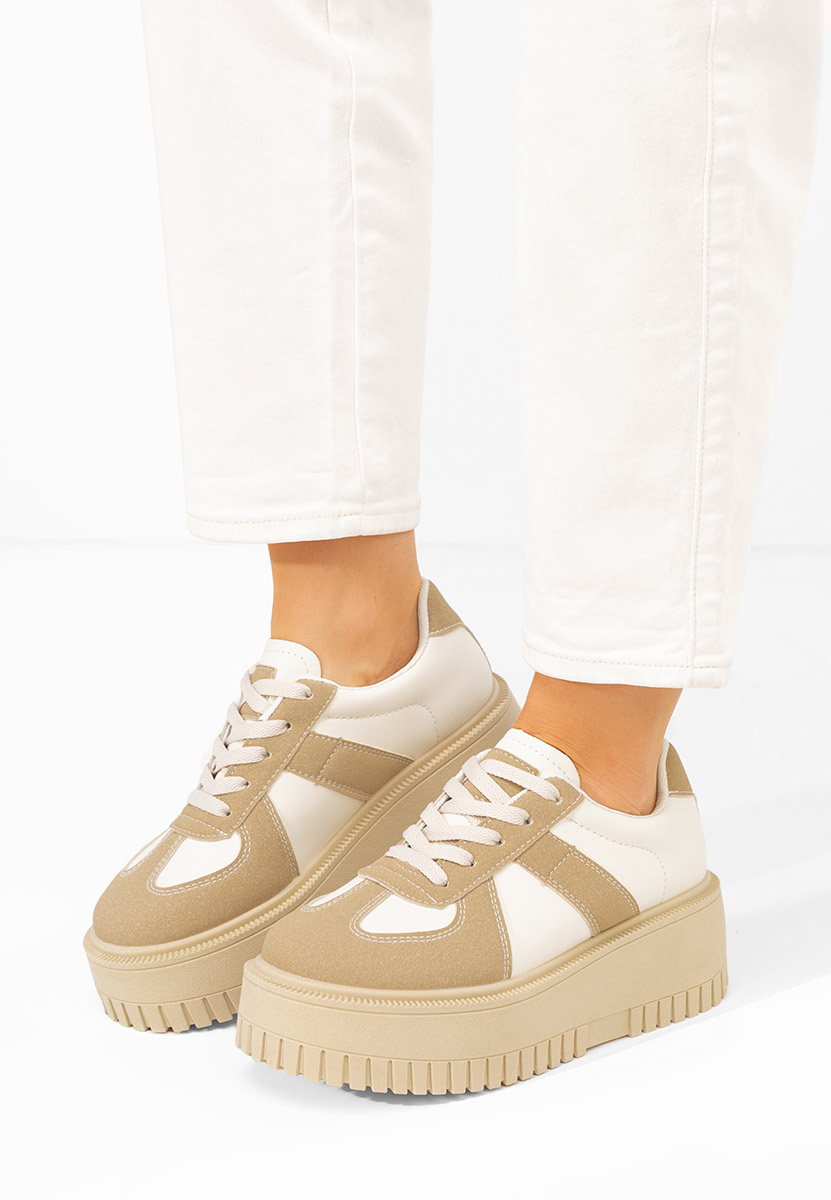 Sneakers cu platformă Michele camel