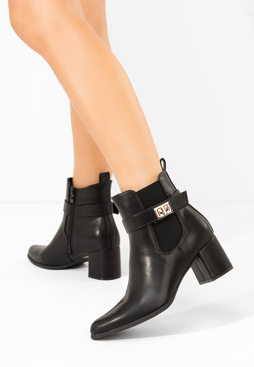 Botine cu toc gros Nedaria negre