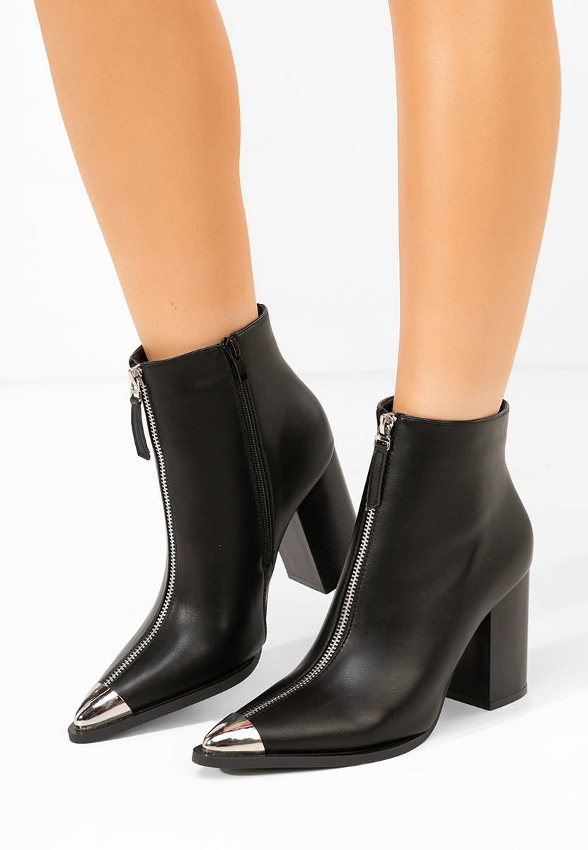 Botine cu toc gros Penia negre