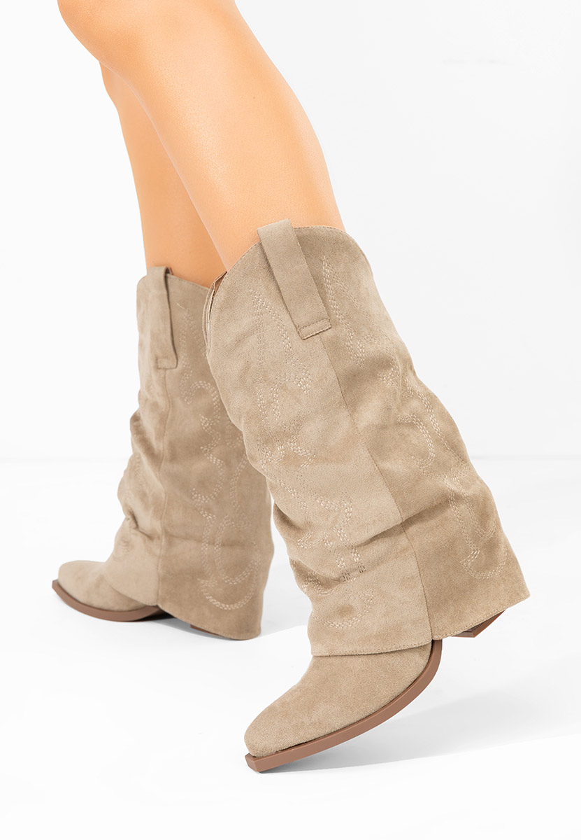 Cizme cu toc Wandia kaki
