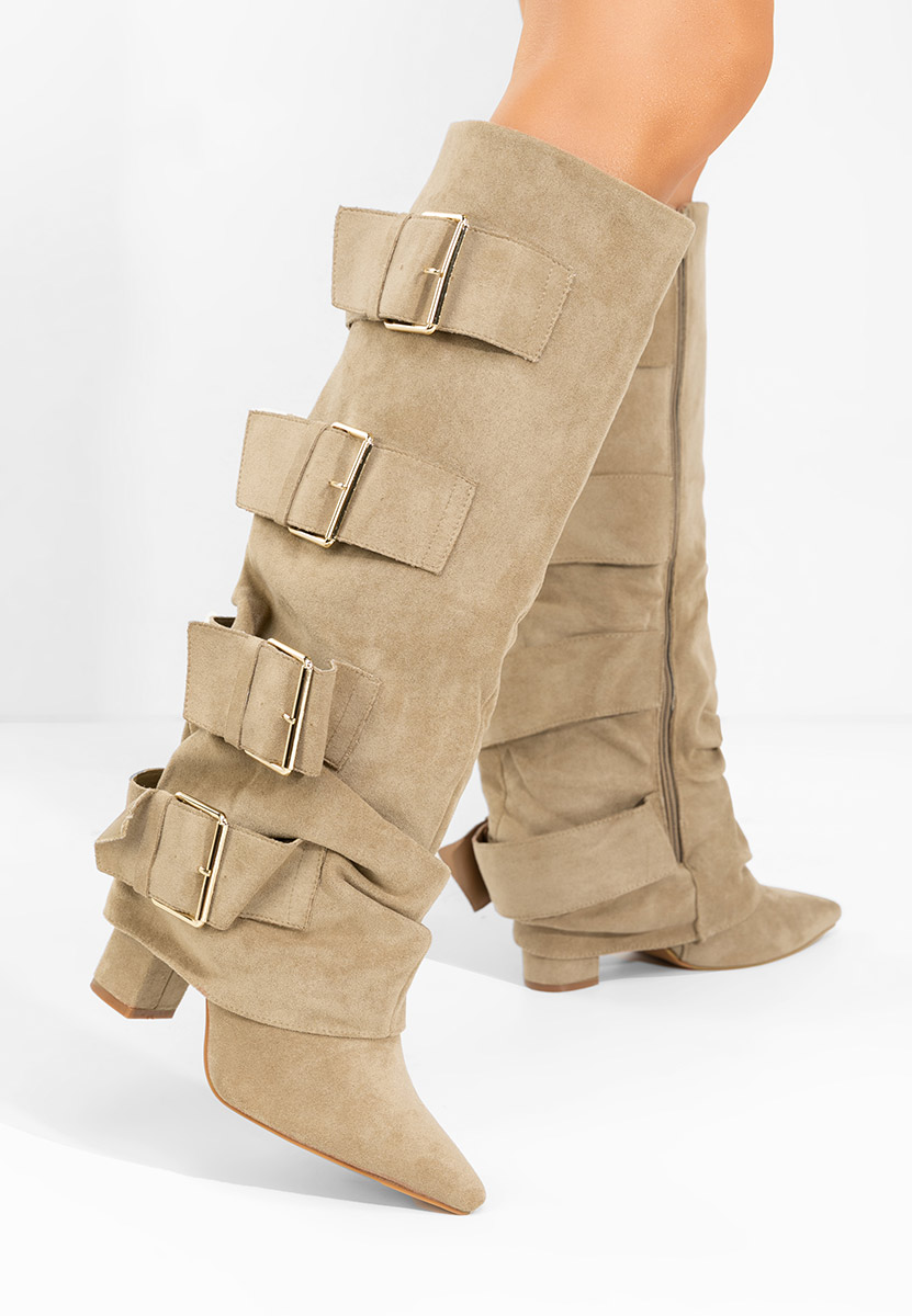 Cizme cu toc gros Jefery kaki