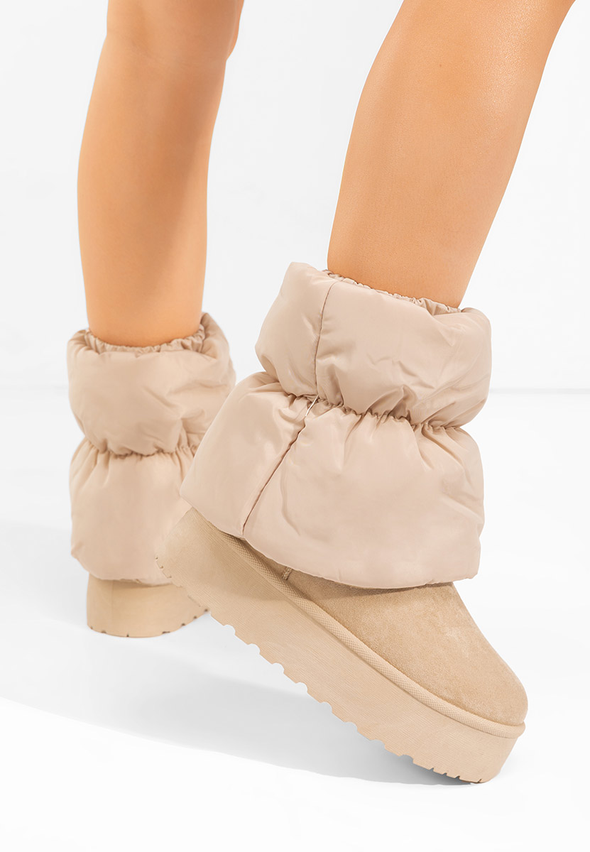 Cizme tip ugg cu platformă Aydena bej