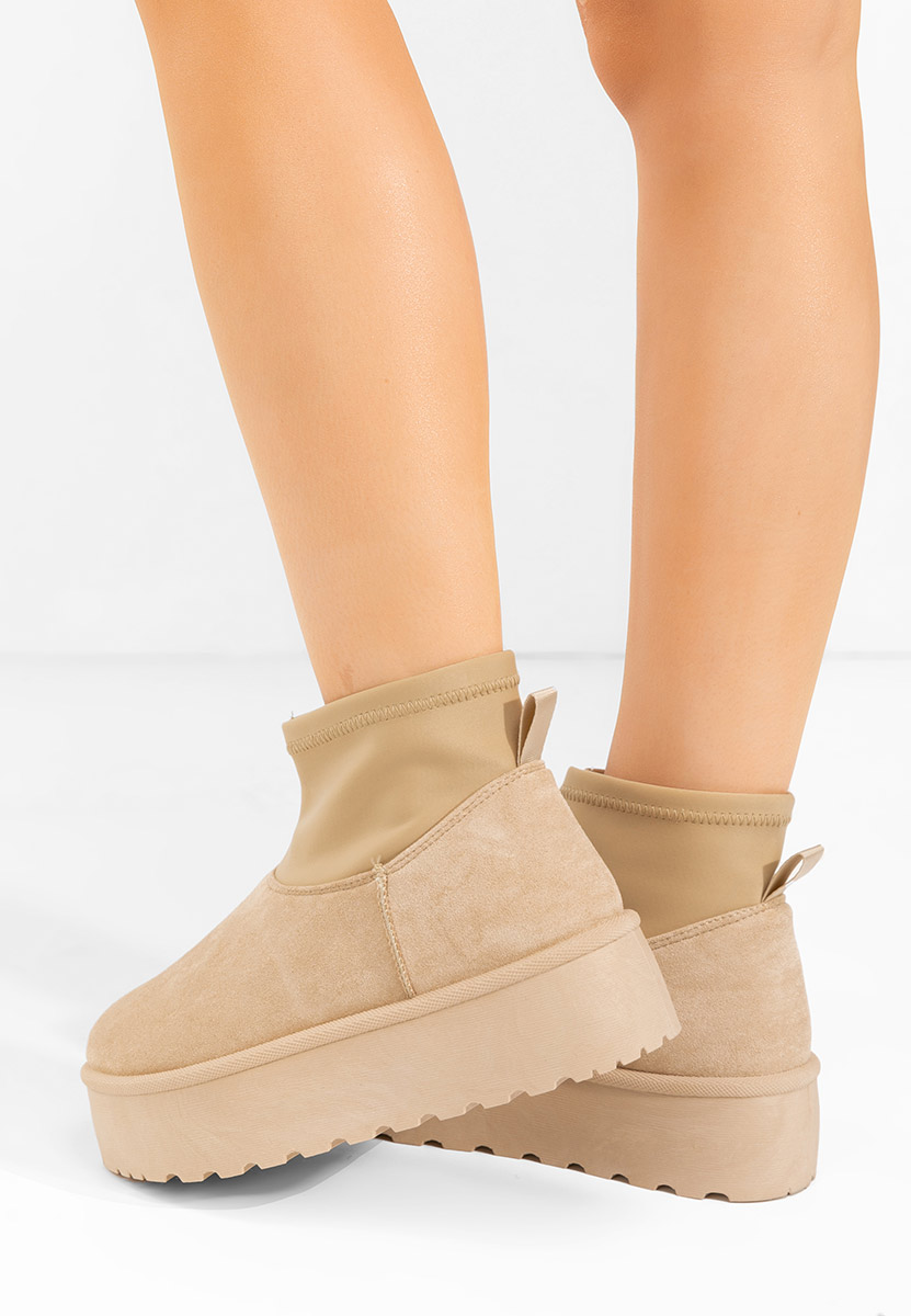Cizme tip ugg cu platformă Aydena bej