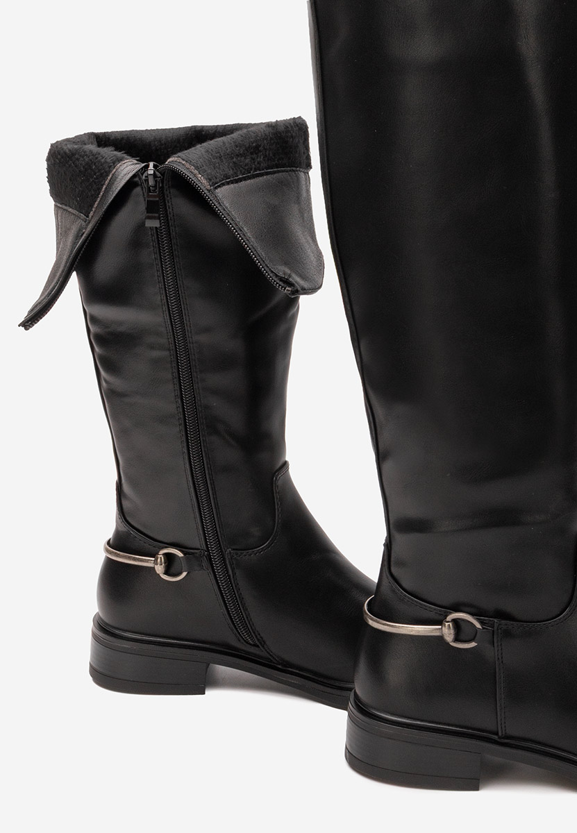 Cizme cu toc mic Scotie negre